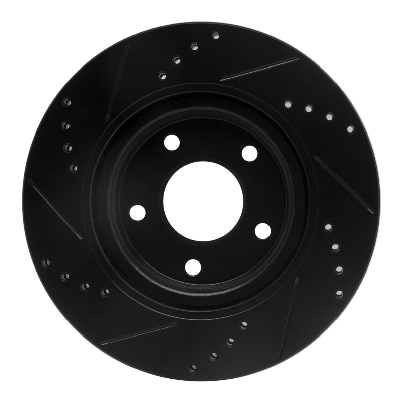 Nissan Juke Brake Rotor (1) - Front Right - R1 Concepts - Drilled & Slotted - Black - `11-`19
